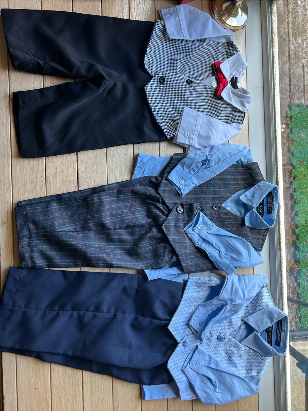 Lot of (3) boys formal vest, shirt and pants sets (3-6 mo)